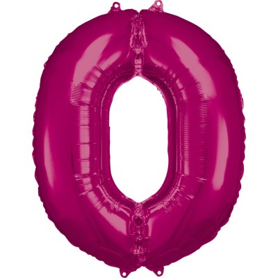Fóliový balón 0 ružový
