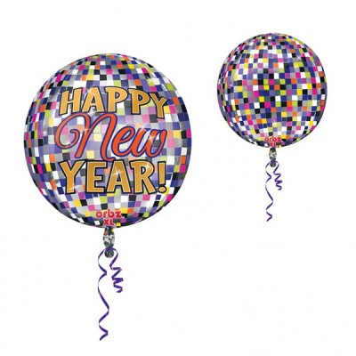 Orbz balón Šťastný Nový Rok Disco Ball