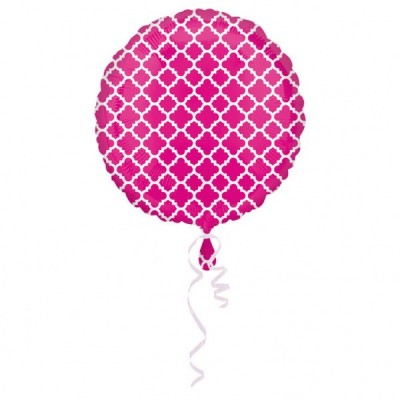 Fóliový balón ornamentový ružový