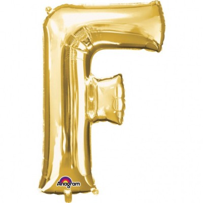 Fóliový balón "F" zlatý