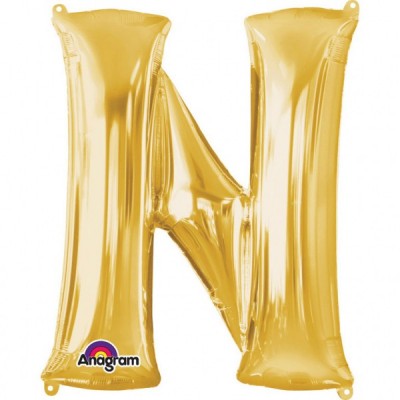 Fóliový balón "N" zlatý