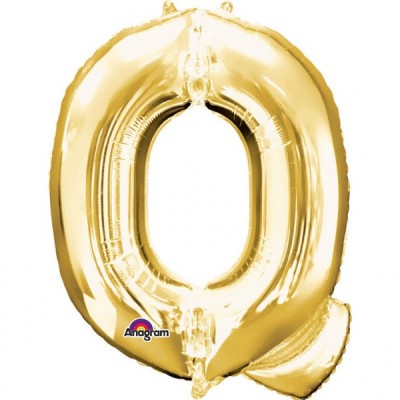 Fóliový balón "Q" zlatý