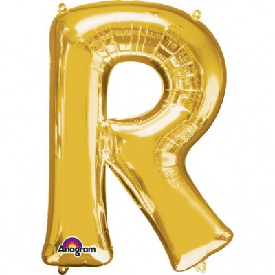 Fóliový balón "R" zlatý
