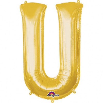 Fóliový balón "U" zlatý