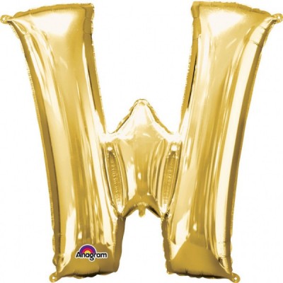Fóliový balón "W" zlatý