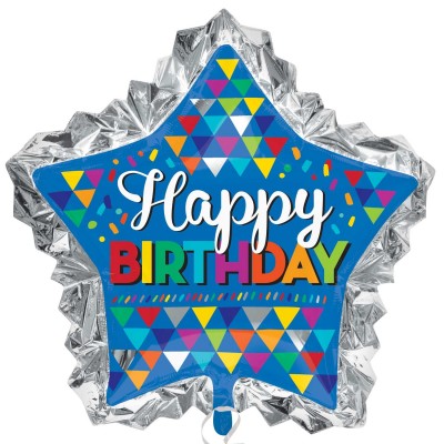 Fóliový balón metalický supershape Happy Birthday