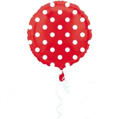 Fóliový balón Červený bodkovaný