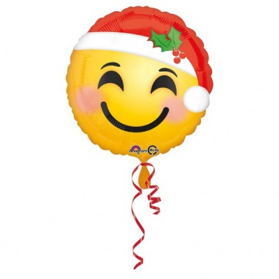Fóliový balón Emoji Santa čiapka