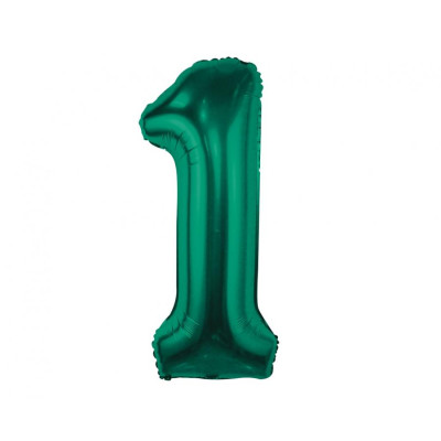 Fóliový balón číslo 1 smaragdová zelená