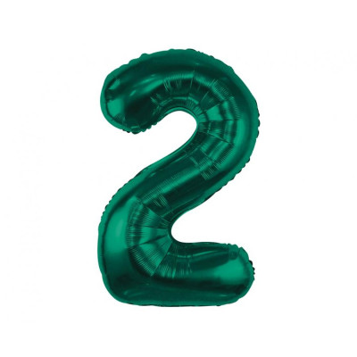 Fóliový balón číslo 2 smaragdová zelená