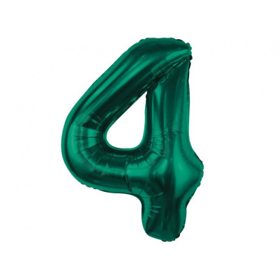 Fóliový balón číslo 4 smaragdová zelená