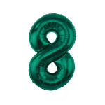 Fóliový balón číslo 8 smaragdová zelená