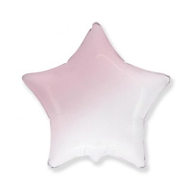 Fóliový balón hviezda farba ružovo biele ombré