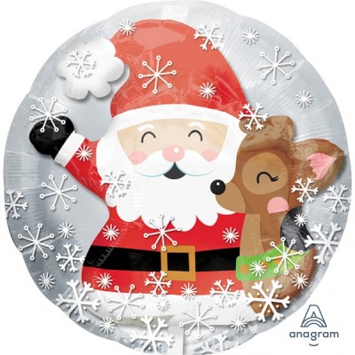 Fóliový balón Insider Santa a roztomilý jeleň