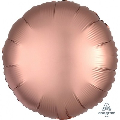 Fóliový balón Satin Luxe ružovo-medený guľatý