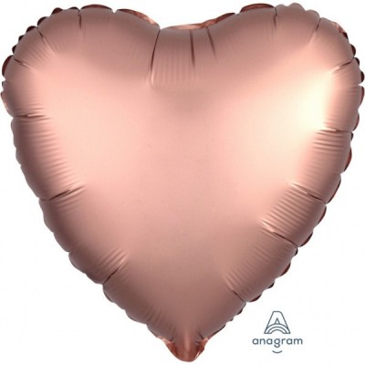 Fóliový balón Satin Luxe ružovo-medené srdce