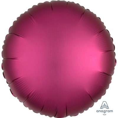 Fóliový balón Satin Luxe tmavoružový guľatý