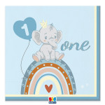 Servítky One Birthday Boho blue