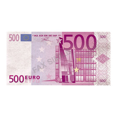 Servítky 500 Euro bankovky