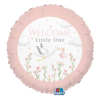 Fóliový balón Welcome Little One ružový