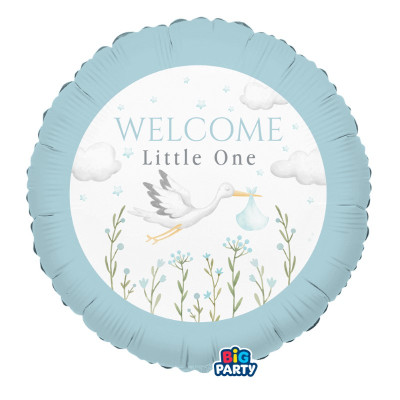 Fóliový balón Welcome Little One modrý