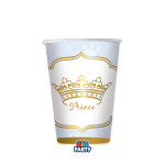 Poháre so zlatou korunkou Prince modré