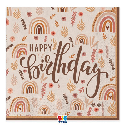 Servítky Happy Birthday Boho