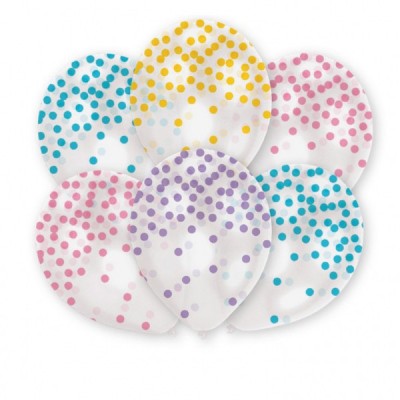Latexové balóny s potlačou konfety pastelové farby