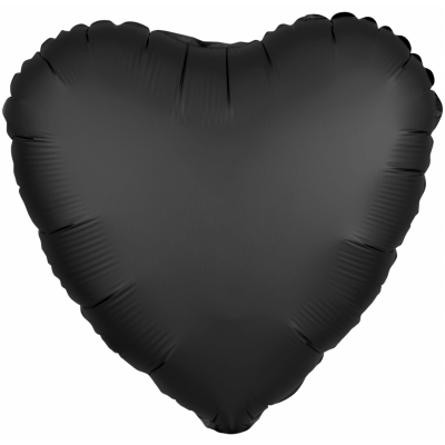 Fóliový balón Satin Luxe čierne srdce