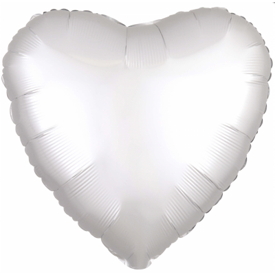 Fóliový balón Satin Luxe biele srdce