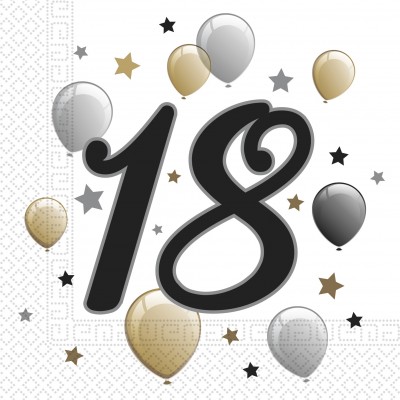 Servítky Happy Birthday balónové 18