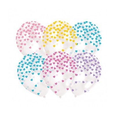 Latexové balóny farebné srdiečka pastelové 27,5 cm