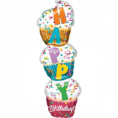 Fóliový balón muffiny Happy B-Day