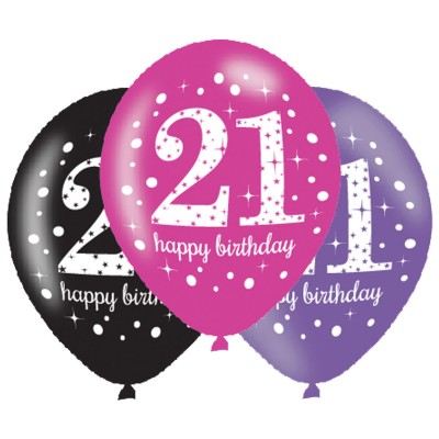 Latexové sparkling balóny 21 narodeniny
