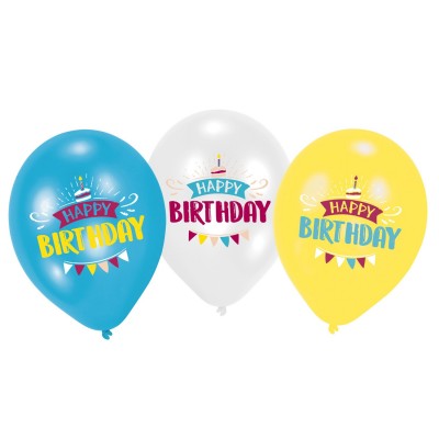 Latexové balóny Happy Birthday party 27,5 cm