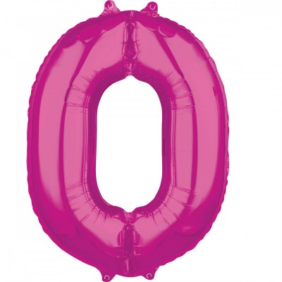 Fóliový balón 0 ružový
