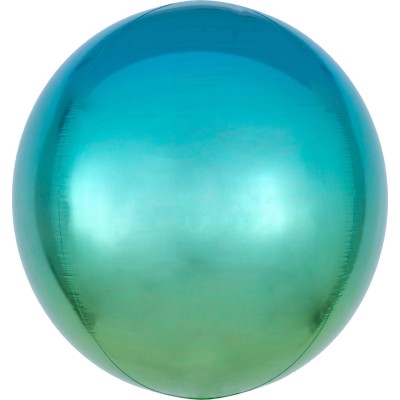 Fóliový balón Orbz modro zelený