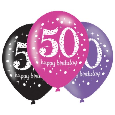 Latexové sparkling balóny 50 narodeniny