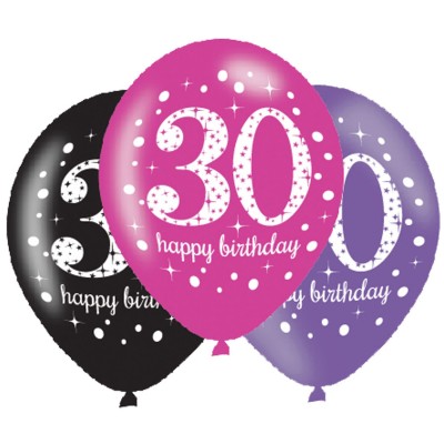 Latexové sparkling balóny 30 narodeniny