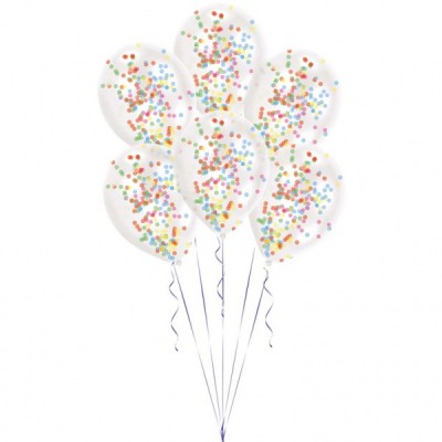 Balóny transparentné s farebnými konfetami