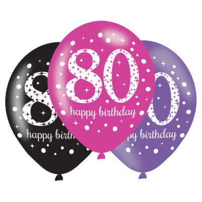 Latexové sparkling balóny 80 narodeniny