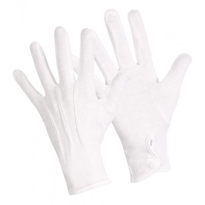 Biele rukavice s gombíkom
