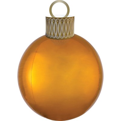 Fóliový balón Orbz Vianočná guľa zlatá