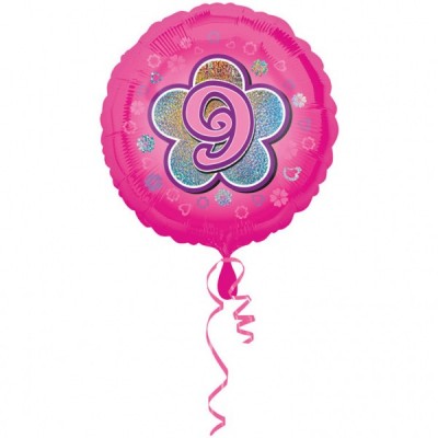 Fóliový balón 9 ružový kvet