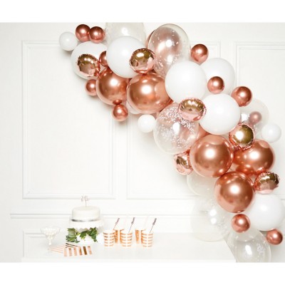 Balónová dekoračná sada oblúk ružovo zlatá