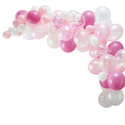 Balónová dekoračná sada oblúk ružovo biela