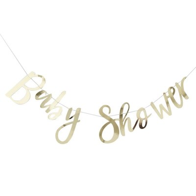 Baby shower písmenkový baner zlatý