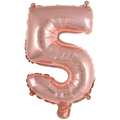 Fóliový balón 5 ružovo zlatý