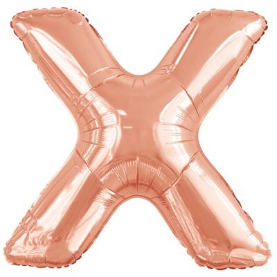 Fóliový balón písmeno X zlato ružové