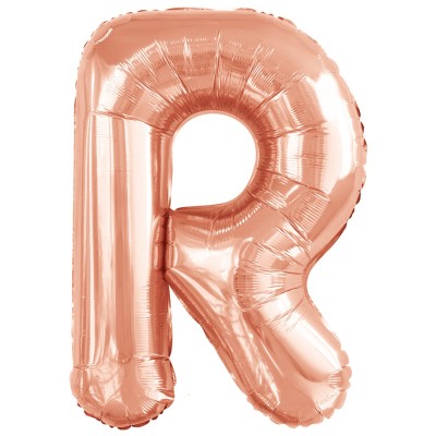 Fóliový balón písmeno R zlato ružové